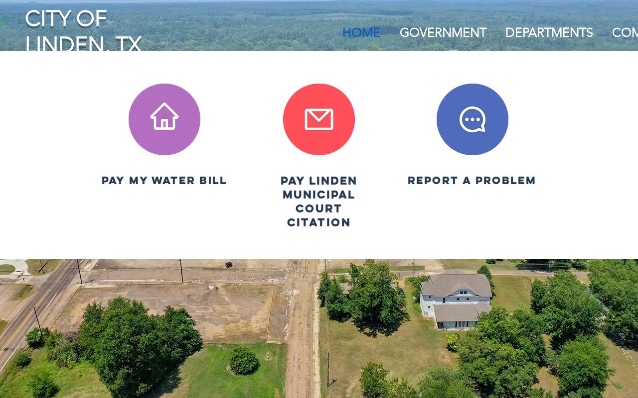 Linden warrant records reference, city homepage citation-payment shortcut